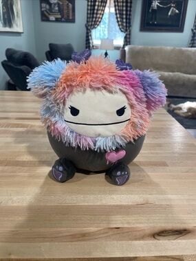 Squishmallow Frumpy  Bigfoot Valentines 2025 Black Tie Dye 8 inch